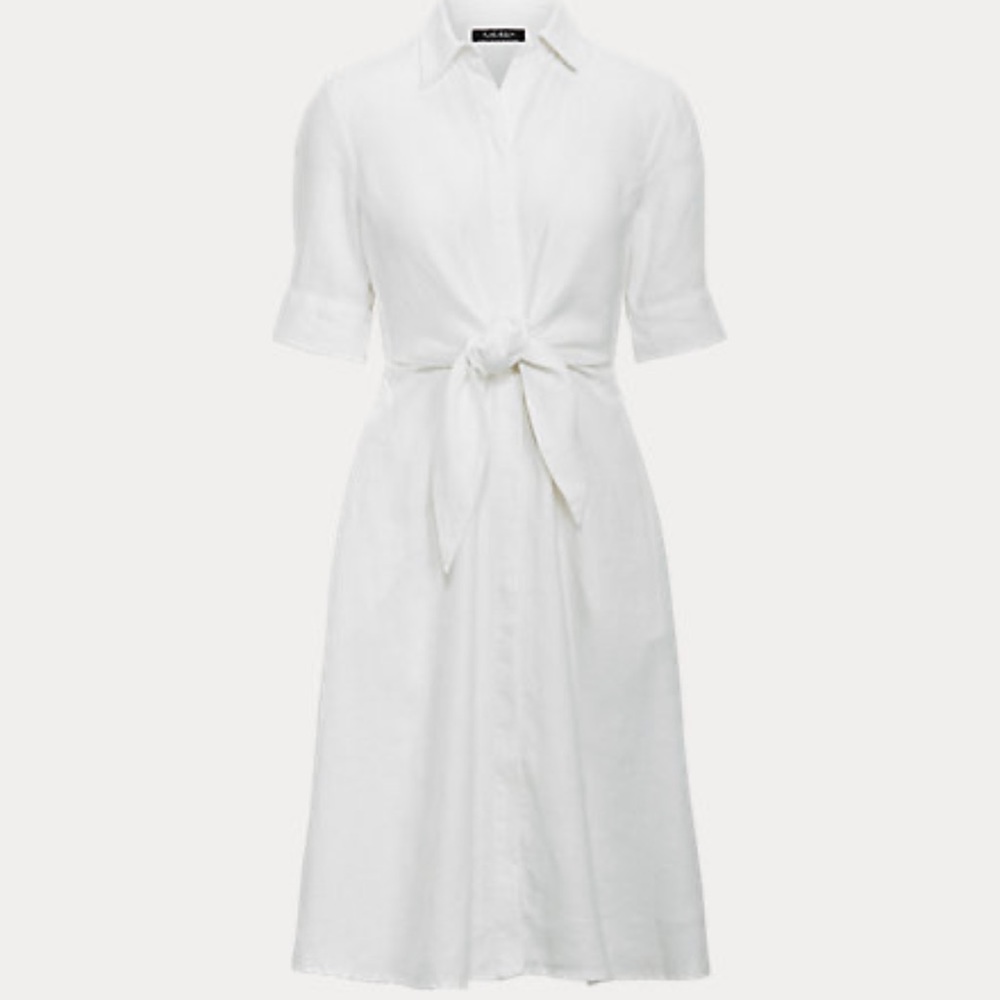 Ralph Lauren white linen shirt dress